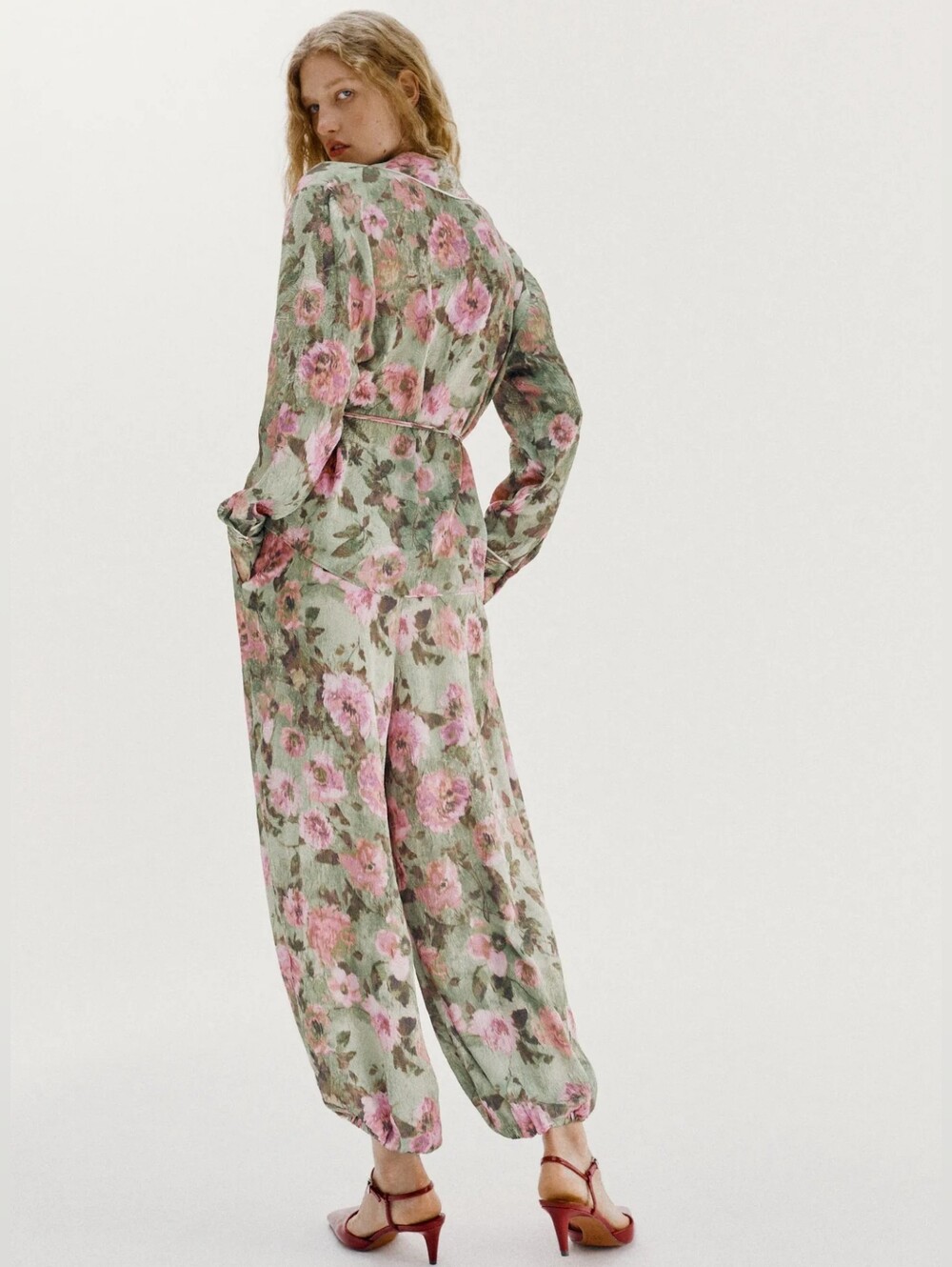 ZARA FLORAL PRINT BALLOON TROUSERS